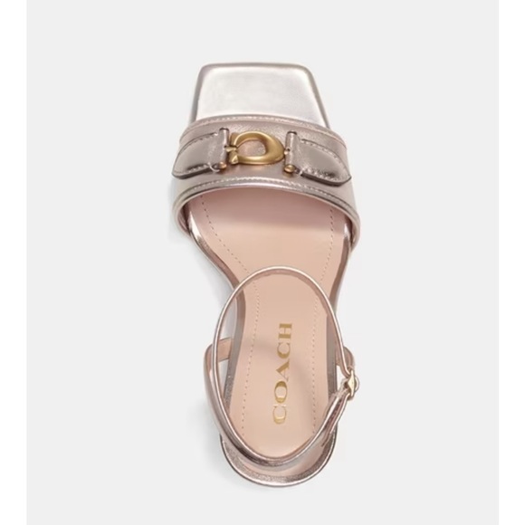 COACH Kyra Metallic Leather Sandal - Picture 4 of 16
